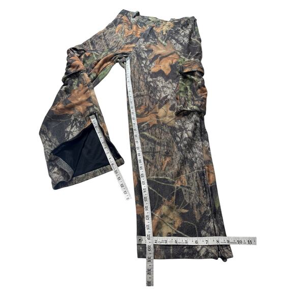 VTG Camo Cargo Pants M 35x31 READ Mesh Lined Zip Legs Fleecey Mossy Oak Hunting - Picture 7 of 12